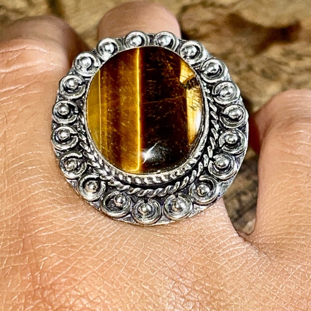 Golden Brown Tigereye Ring Size 7